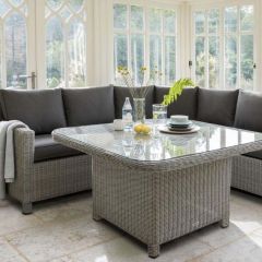 Kettler Palma Grande Corner Set W Glass Table Whitewash