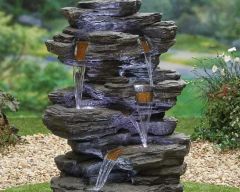 Hinoki Springs Water Feature Including LEDs