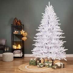 Kaemingk Copenhagen Fir Tree 240cm White Glitter