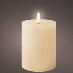 Kaemingk LED Flat Top Candle 7x11cm Cream