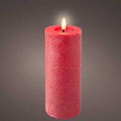 Kaemingk LED Flat Top Candle 7x19cm Christmas Red