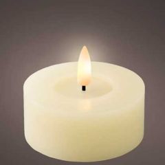 Kaemingk LED Flat Top Tealight 7x6cm Cream