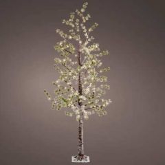 Kaemingk LED Tree Green/Snow Finish 120 Warm White LED 180cm