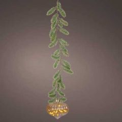 Kaemingk Micro LED Amber Glass Onion on Foliage Rope 21cm