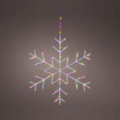 Kaemingk Micro LED Frame Light Plastic Snowflake 125 LED 60CM Transparent / Soft Multi Coloured