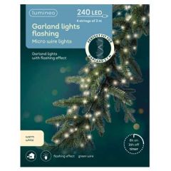 Kaemingk Micro LED Garland Lights 240 Warm White 300cm (Green)