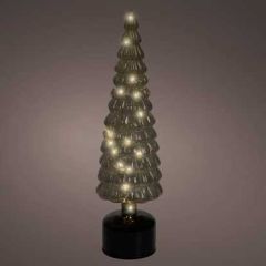 Kaemingk Micro LED Rotating Tree 11x39cm Dark Green