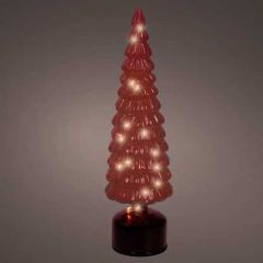 Kaemingk Micro LED rotating tree glass flashing effect BO indoor Red