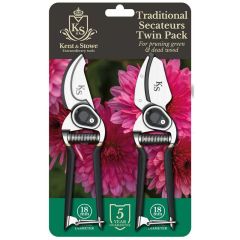 Kent & Stowe Traditional Secateurs Twin Pack