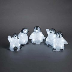 Konstmide Acrylic Set of 5 Baby Penguins White LED (IP20)