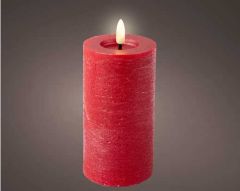 Kaemingk LED Flat Top Candle 7x15cm Christmas Red