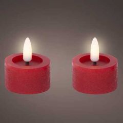 LED Flat Top Tealight 4.4x5.2cm Christmas Red