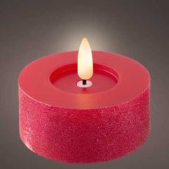 Kaemingk LED Flat Top Tealight 7x6cm Christmas Red
