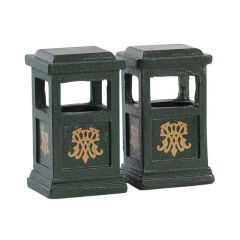 Lemax Green Trash Can, Set Of 2