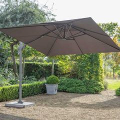 Bramblecrest Lichfield 2.7m Square Side Post Parasol Grey with 100kg Granite base