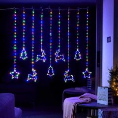 Smart Garden Curtain String Lights Festive Multi 120x120cm