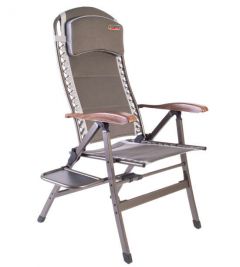 All weather QTex fabric for excellent weather resistance. Premium reinforced aluminium powder coated frame. 7 Position adjustable recline. Padded adjustable head rest which can also be used as a lumbar support. Folds flat
