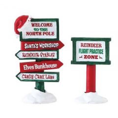 Lemax North Pole Signs, Set Of 2