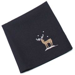 Winter Tide Napkin Pewter/Copper Set of 4 - Peggy Wilkins