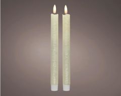 Kaemingk LED Wick Dinner Candle 24.5cm Pearl