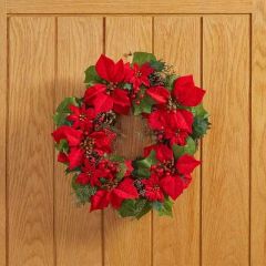 Smart Garden Poinsettia Wreath 40cm