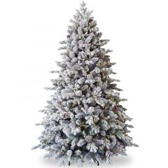 National Tree Snowy Dorchester Pine Tree W 600 LED 7.5ft Artificial Christmas Tree