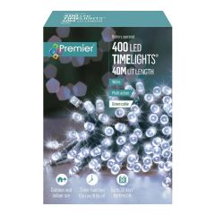 Timelights with Timer 400 LED Cool White - Premier Decorations