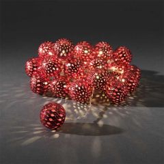 Konstmide Metal Balls Light Set Red 24 Warm White  