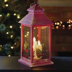 Smart Garden Lantern Yule Red & Gold 32x14cm