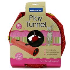 Ancol Cat Tunnel Red Polka