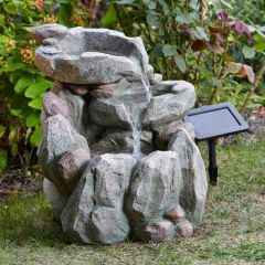 Smart Solar Rock Fall Fountain