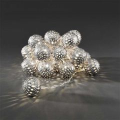 Konstmide Metal Balls Light Set Silver 24 Warm White