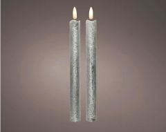 Kaemingk LED Wick Dinner Candle 24.5cm Silver