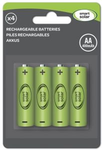 Smart Solar - Rechargeable Batteries - AA - 4 Pack