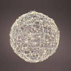 Kaemingk Sphere Frame Light 400 Micro LED 28cm Silver Warm White