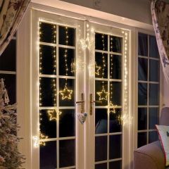 Curtain String Lights Star Warm White