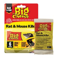 The Big Cheese Rat & Mouse Killer² Grain Bait Sachets - 6x25g