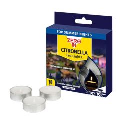 Zero In Citronella Tea Lights - 18 pack