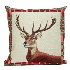 Stag Tartan Cushion - Peggy Wilkins