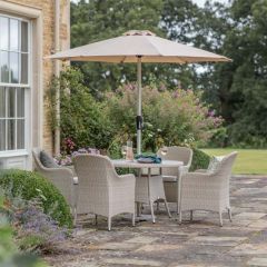 Bramblecrest Tetbury 4 Seat Set with 110cm Table & Parasol