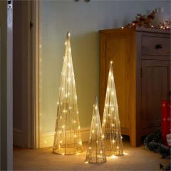 Gold Sparkly Tree-belisks - Set of 3