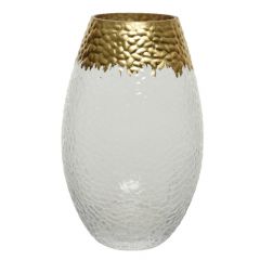 Vase Gold/Clear 12x20cm - Kaemingk