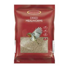 Johnston & Jeff Dried Mealworms In Tub With Free Scoop - 1.2kg + 33% Extra Free 1.6kg