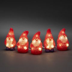 Konstmide Acrylic Set Of 5 Santas Warm White LED