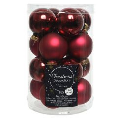 Glass Bauble Tube of 16 (3.5cm) Oxblood - Kaemingk