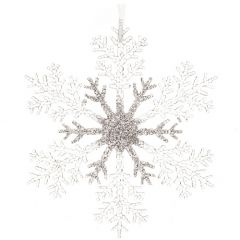 Plastic Glitter Snowflake 21cm  - Kaemingk