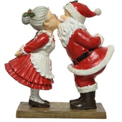 Santa & Mrs Santa Kissing Ornament  - Kaemingk