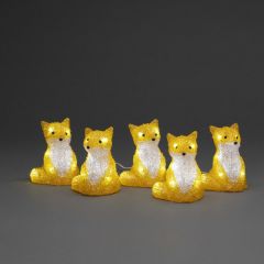 Konstmide Acrylic Set of 5 Foxes Warm White LED (IP20)