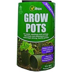 Vitax Grow Pots Round 9cm - 12 Pack