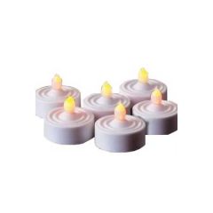 Battery Operated Flickering LED Tea Lights - 6 Pack
